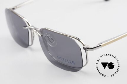 Metzler 1716 90er Titanbrille Polarisierend, ein Original aus den 90ern mit magnetischem Clip-On, Passend für Herren