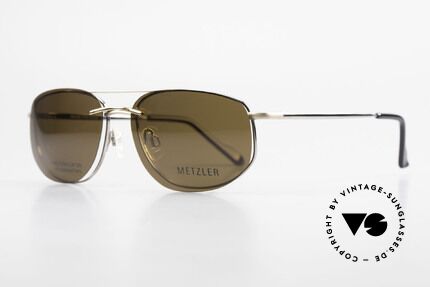 Metzler 1715 Titanbrille 90er Polarisierend, Sonnen-Clip mit POLARisierenden Gläsern (100% UV), Passend für Herren