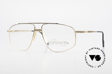 Tiffany T89 23kt Gold Plated Aviator Brille, Tiffany Vintage Designer-Brille; Mod. T89, Gold-Plated, Passend für Herren