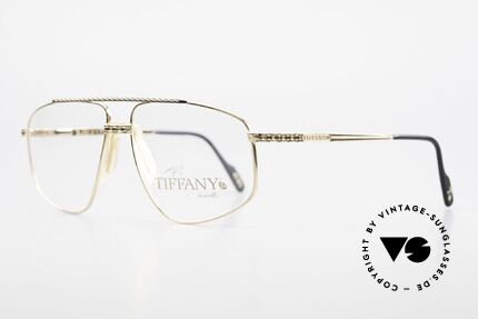 Tiffany T89 23kt Gold Plated Aviator Brille, Herren Aviator-Brille mit Federscharnieren, Gr. 60/13, Passend für Herren