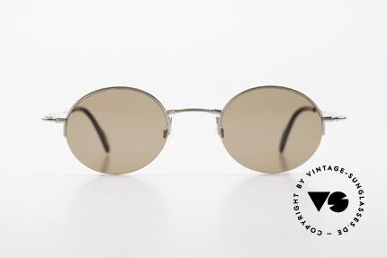 Longines 4363 Ovale Sonnenbrille 90er Rund, Nylor-Qualitätsfassung mit vielen kleinen Designdetails, Passend für Herren und Damen