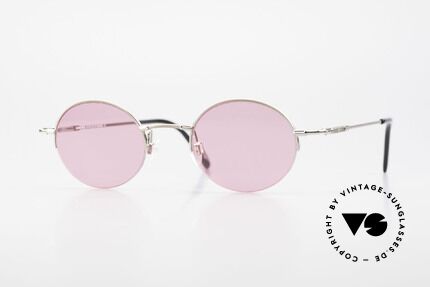 Longines 4363 Pinke Sonnenbrille 90er Oval, rund-ovale Longines Sonnenbrille aus den 90er Jahren, Passend für Herren und Damen