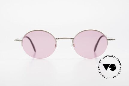 Longines 4363 Pinke Sonnenbrille 90er Oval, Nylor-Qualitätsfassung mit vielen kleinen Designdetails, Passend für Herren und Damen