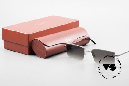 Cartier Semi T-Double Eckige Titanium Sonnenbrille, Größe: large, Passend für Herren Cartier Semi T-Double Eckige Titanium Sonnenbrille, Größe: large, Passend für Herren