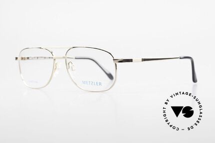 Metzler 1678 Vintage Herrenbrille 90er Titan, made in Germany Qualität; vergoldete Titanbrille, Passend für Herren