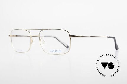 Metzler 1680 90er Titan Brille Vergoldet, made in Germany Qualität; Titanbrille vergoldet, Passend für Herren