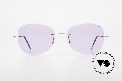 Neostyle Holiday 2051 Randlose Sonnenbrille Damen, silberne Fassung mit violetten Gläsern, ein Hingucker, Passend für Damen