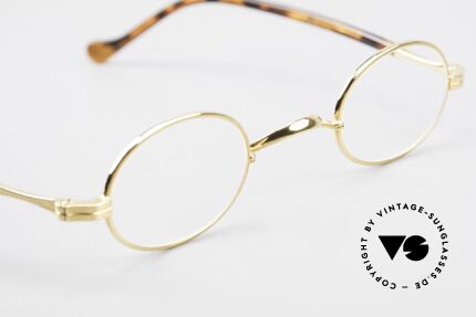 Lunor II A 04 Extra Kleine Brille Oval Gold, altes, ungetragenes LUNOR Einzelstück von ca. 1998, Passend für Herren und Damen