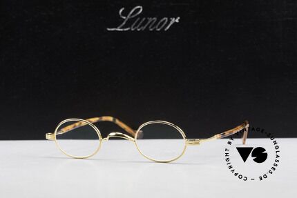Lunor II A 04 Extra Kleine Brille Oval Gold, Größe: extra small, Passend für Herren und Damen