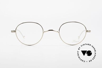 Lunor II 22 Vintage Brille Vergoldet Panto, Vollrand-Metallfassung mit hochwertigem Schutzlack, Passend für Herren und Damen