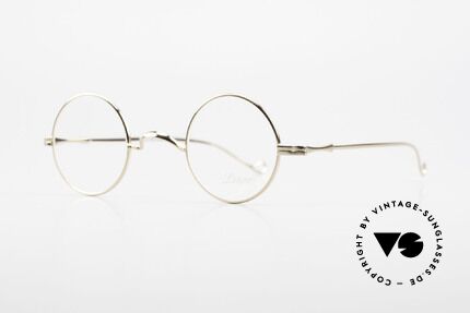 Lunor II 12 Kleine Runde Brille Gold GP, die klassischste aller Brillenformen, 22kt Vergoldet!, Passend für Herren und Damen