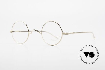 Lunor II 12 Kleine Runde Brille Gold GP, die klassischste aller Brillenformen, 22kt vergoldet!, Passend für Herren und Damen