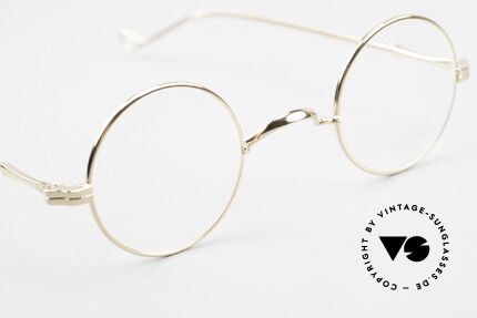 Lunor II 12 Kleine Runde Brille Gold GP, altes, ungetragenes LUNOR Original der späten 90er, Passend für Herren und Damen