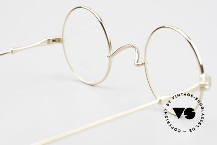 Lunor II 12 Kleine Runde Brille Gold GP, die Qualitätsfassung (Gr. 38/26) ist beliebig verglasbar, Passend für Herren und Damen