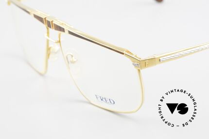 Fred Ocean Luxusbrille Herren Vergoldet, mit orig. DEMO-Gläsern & orig. Ocean Sonnengläsern, Passend für Herren