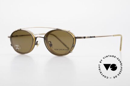 Koh Sakai KS9832 Vintage Brille Mit SonnenClip, 1997 in Los Angeles designed & in Sabae (JP) produziert, Passend für Herren und Damen