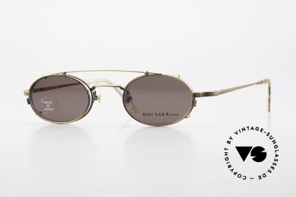Koh Sakai KS9701 Vintage Brille Metall Oval, vintage Brille Koh Sakai 9701, 44-21 mit Sonnen-Clip, Passend für Herren und Damen