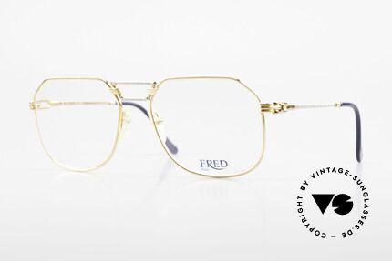 Fred Cap Horn - L Rare Vintage Brille 80er Luxus, kostbare 80er Jahre Fred Luxusbrille in L Größe 58-18, Passend für Herren