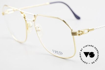 Fred Cap Horn - L Rare Vintage Brille 80er Luxus, Bügel und Brücke sind gedreht wie ein Segeltau; Unikat, Passend für Herren
