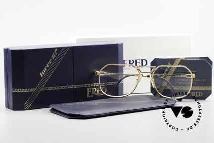 Fred Cap Horn - L Rare Vintage Brille 80er Luxus, ungetragen mit original Fred Etui und orig. Verpackung, Passend für Herren