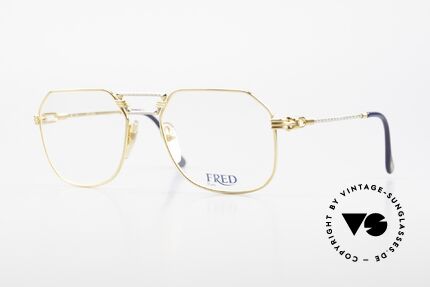 Fred Cap Horn - M Rare 80er Vintage Brille Luxus, kostbare 80er Jahre Fred Luxusbrille in M Größe 54-18, Passend für Herren