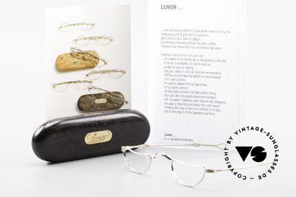 Lunor Goldbrille Echtgold Brille 16kt Lesebrille, Größe: extra small, Passend für Herren und Damen