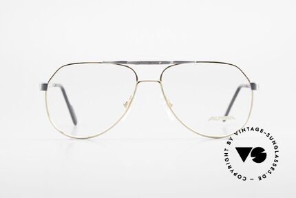 Alpina M1F770 Vintage Brille Pilotenstil 90er, 90er Aviator-Brille, gebürstetes Metall und Gold, Passend für Herren