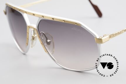 Alpina M6 Vintage Brille Par Excellence, silber mit goldener Blende und goldenen Schrauben, Passend für Herren und Damen