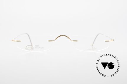 Van Laack L022 Minimalistische Lesebrille 90er, Unisex-Brille: L022, 48/24, 140, 18KT VERGOLDET, Passend für Herren und Damen