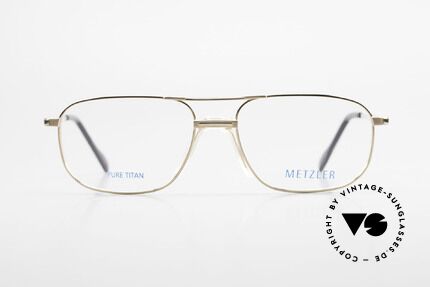 Metzler 1714 Klassische Herrenbrille Titan, vergoldete Titan-Fassung aus den frühen 90ern, Passend für Herren