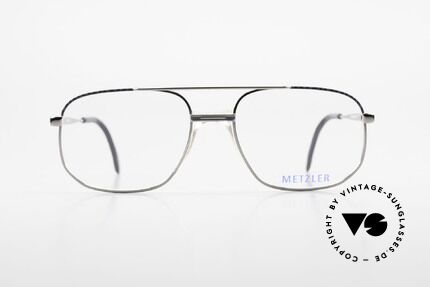 Metzler 7538 90er Metallbrille Mit Sattelsteg, Metallfassung mit Sattelsteg & Federscharnieren, Passend für Herren