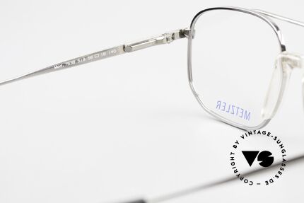Metzler 7538 90er Metallbrille Mit Sattelsteg, subtiles Grau-Muster am Oberrand der Fassung, Passend für Herren