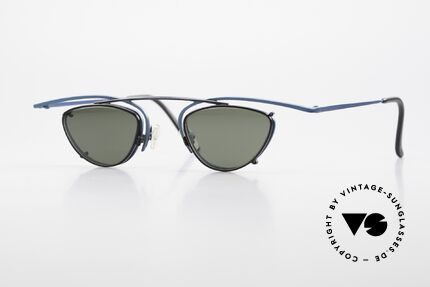 Theo Belgium Rhum Designerbrille Mit Sonnen-Clip, interessante vintage Designer-Brille von Theo Belgium, Passend für Herren und Damen
