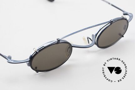 Theo Belgium Peter Ovale brille Mit Sonnen-Clip, ungetragen (wie alle unsere alten Theo Designerbrillen), Passend für Herren und Damen