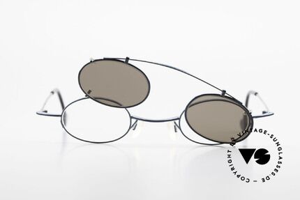 Theo Belgium Peter Ovale brille Mit Sonnen-Clip, Größe: medium, Passend für Herren und Damen