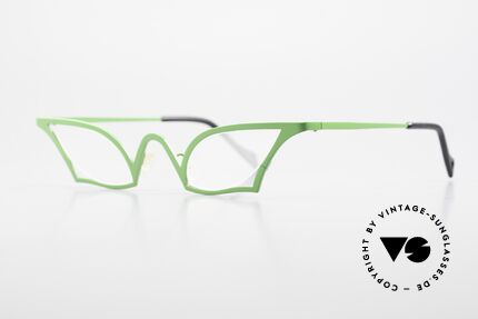 Theo Belgium James Cateye Lesebrille Damen 90er, Cateye Brille oder auch Schmetterlingsform in grün, Passend für Damen
