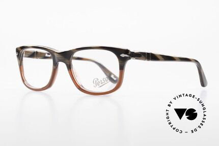 Persol 3029 Kleine Persol Brille Unisex, tolles Muster in "Wurzelholz-Braun" und Weinrot, Passend für Herren und Damen