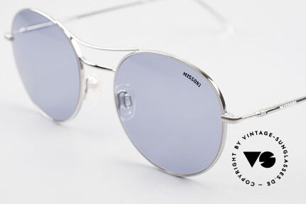 Missoni 0439 Round Aviator Sonnenbrille, blaue Sonnengläser (100% UV) sind ggf. austauschbar, Passend für Herren und Damen