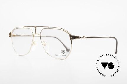 MCM München 6 XL Luxus Vintage Brille 90er, dennoch leicht & komfortabel, da Pure Titanium, Passend für Herren