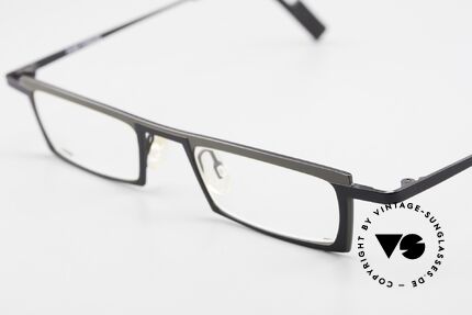 Theo Belgium Langdon Eckige Titanium Brille Herren, ungetragenes Theo-Exemplar für die, die sich trauen, Passend für Herren