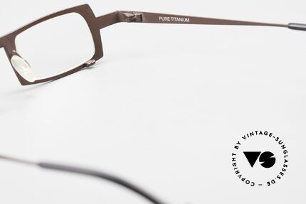 Theo Belgium Wimsey Eckige Herrenbrille Titanium, Größe: large, Passend für Herren