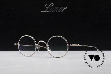 Lunor V 110 Runde Lunor Metallbrille Titan, Größe: medium, Passend für Herren und Damen
