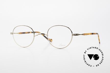 Lunor II A 22 Runde Vintage Brille Vergoldet, Lunor Brille der II-A Serie: Metall und Acetatbügel, Passend für Herren und Damen