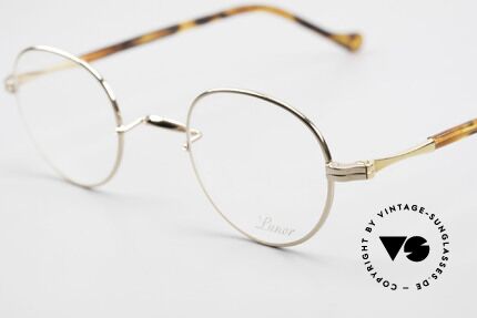 Lunor II A 22 Runde Vintage Brille Vergoldet, deutsches Traditionsunternehmen; made in Germany, Passend für Herren und Damen