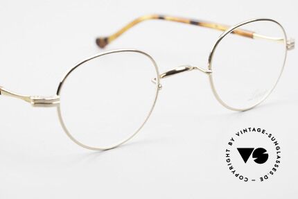 Lunor II A 22 Runde Vintage Brille Vergoldet, altes, ungetragenes LUNOR Original von circa 2010, Passend für Herren und Damen