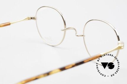 Lunor II A 22 Runde Vintage Brille Vergoldet, Größe: small, Passend für Herren und Damen