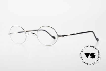 Lunor II A 10 Ovale Vintage Brille Platin, extrem hochwertig platin-plattiert, in Größe 43/26, Passend für Herren und Damen
