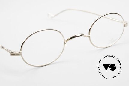 Lunor II 10 Ovale Brille Vergoldet GP, altes, ungetragenes LUNOR Original mit dem W-Steg, Passend für Herren und Damen