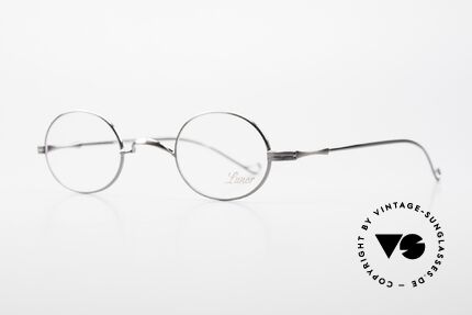 Lunor II 10 Ovale Metallbrille Antik Silber, kleine Brille in Gr. 43/26; für große Stärken geeignet, Passend für Herren und Damen