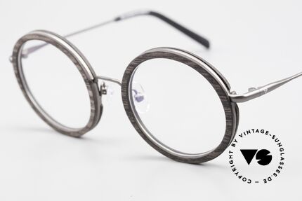Kerbholz Rudolph Holzbrille Rund Blackwood, ein absolutes UNIKAT (zudem in Handarbeit gefertigt), Passend für Herren und Damen